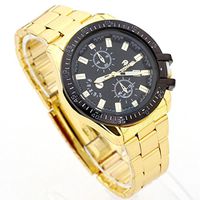 Han Shi Mens Sport Wristwatch, Luxury Stainless Steel Date Quartz Analog Watch Jewelry (E, L)