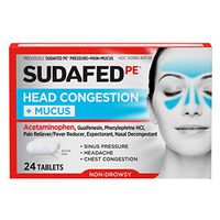 Sudafed PE Pressure + Pain + Mucus Non-Drowsy Caplets For Adults 24 ea (8 Pack)