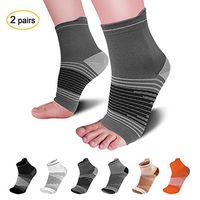 PAPLUS Foot Compression Socks, Plantar Fasciitis Socks with Arch Support for Men Women - Compression Foot Sleeve for Aching Feet & Heel Pain Relief - Better Than Night Splint, Dark Grey L
