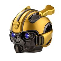 Bumble Yellow Transformer Bee Helmet Bluetooth 5.0 Speaker Fm Radio USB Mp3 TF Smart Subwoofer Portable Wireless Loudspeaker LED Flashing Light BT Mini Transformers Speaker