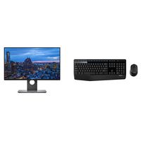Dell Ultrasharp 24 inch Infinity Edge Monitor - U2417H with Logitech MK345 Wireless Combo Full-Sized Keyboard Bundle