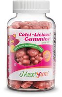 Calcium Gummies w/Vitamin D3 - Calci-Licious! by Maxi Health - 300 mg Coral Calcium and 1000 IU Vitamin D3, All Natural Easy-to-Chew Supplement(60 Pieces)