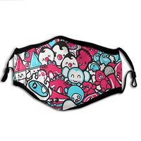 JYFKA Halloween Mouth Mask, Ear Loop Face Mask with Replaceable Filter Cute Anime Anti Dust Warm Fashion Mask