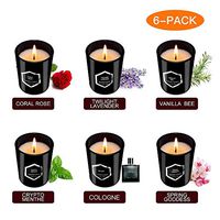 Scented Candles - Luxury Black Candles with Gift Boxes (six Packs), Soy Wax Candle with Unique Fragrance, Gifts for Women Birthday, Wedding Anniversary, Thanksgiving, Christmas, Mother's Day