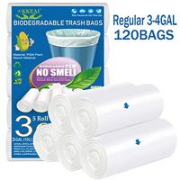 OKKEAI 3 Gallon Small Trash Bags,120 Counts Eco Garbage Bags, Extra Thick 0.015 MM Small Kitchen Bathroom Trash Bag for Home Office Kitchen,White fit 10L -15 Can