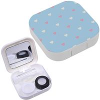 Portable Contact Lens Case Box Travel Kit Mirror + Bottle + Tweezers Container Holder [ Romantic ]