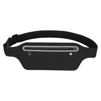 Premium Ultra Light Bounce Slim Running Belt Fitness Waist Pack, Workout Belt Sport Exercise Waist Bag for Gym Marathon Cycling (Black)