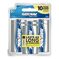 Rayovac Alkaline D Batteries,813-6RVPTF, 6-Pack