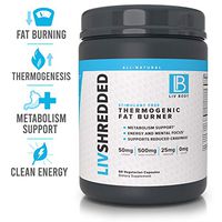 LIV Body | LIV Shredded Stimulant Free Thermogenic Fat Burner | Metabolism Support, Reduces Cravings & Energy and Mental Focus | 60 Vegetarian Capsules (Stimulant Free)