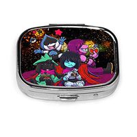 Yangjio Pill Box, Delta-Rune Pill Box with 2 Compartments, Square Pill Box, Rainbow Pill Organizer, Travel Pill Case