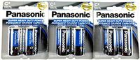 6PC Size C Panasonic Batteries Super Heavy Duty Power Zinc Carbon