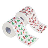 2Pcs Toilet Roll Paper Christmas Supplies Santa Claus Pattern Toilet Paper Xmas Decor Tissue Home (I)