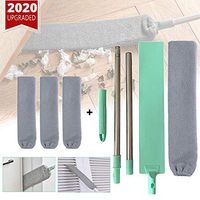 TeeBetter Gap Dust Cleaning Brush, Bedside Dust Brush Removable & Adjustable Long Handle Mop Sweep for Sofa Bed Furniture Bottom Household Gap Dust Home Wet or Dry Cleaning Tool (Brush + 4 Cover)