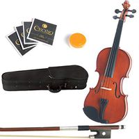 Mendini 13-Inch MA250 Natural Varnish Solid Wood Viola with Case, Bow, Rosin, Bridge and Strings