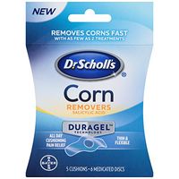 Dr. Scholl's CORN REMOVER with Duragel Technology, 5 cushions & 6 medicated discs // Removes Corns Fast and Provides All-Day Cushioning Pain Relief