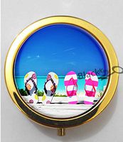 BlackKey Flip Flops & Sandals & Slippers Pattern 3-Compartment Decorative Pocket Gift Box Case Organizer for Pill, Color 2 -459