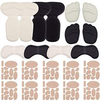 SIQUK 110 Pieces Flannel Heel Pads Stickers with 6 Pairs Heel Cushion Inserts Heel Liner Grips and High Heel Forefoot Cushion Set for Womens Loose Shoes