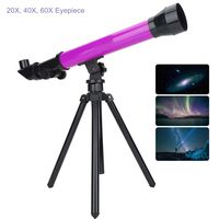Telescope for Kids Beginners, Travel Scope, Equipped with 20X, 40X, 60X Interchangeable Eyepieces, Portable Travel Telescope with Tripod, Best Gift for Child (Purple)
