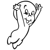 Casper The Friendly Ghost Flying - Vinyl - 5 Inches (Color: Black) Decal Laptop Tablet Skateboard Car Windows Stickers