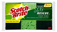 Scotch-Brite Rescue No Rust Soap Pad 300 3-Pack, 3" Length x 1.8" Width x 0.3" Thick, (Case of 12)