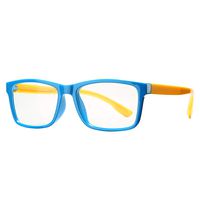 COASION Kids Blue Light Blocking Glasses Soft Square Computer Gaming Eyeglasses Frames for Girls Boys Age 2-10 (Blue)