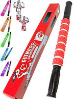 The Muscle Stick Roller | Massage Roller for Runners, Athletes, Therapy | Muscle Roller Stick Massager for Soreness, Shin Splints, Cellulite, Fasciitis - Elite Rubber - Soft Red