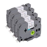 Molshine Compatible Tze Flexible ID Wire Cable Laminated Label Tape, Replacement for Brother TZeFX231 TZe-FX231 TZFX231 TZ-FX231,Black on White,12mm x 8m(1/2 inch x 26.2 feet),4 Pack