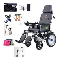 GUTYRE Foldable Electric Wheelchair with Headrest,Automatic Mobility Aid Wheelchair with Adjustable Backrest and Pedal for Elderly Disabled, Can Travel 15km