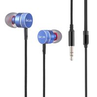i.VALUX Hybrid 10mm Dynamic Balanced Armature (BA) Dual-Driver in Ear Monitors IEMS Wood Noise-isolating HI-FI Headphones Headset,Red (Blue & Black)