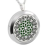 Essential Oil Diffuser Necklace for Women,Premium Aromatherapy Locket Pendant with 8 Washable Pads + 24" Chain - Hypoallergenic 316L Surgical Stainless Steel Jewelry Gift for Christmas