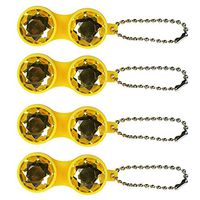 [4 Pack], JAVOedge Contact Lens Keychain Gem Bejewled with Twist Off Top (Yellow)