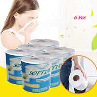 Novania Toilet Paper Rolls, Hollow Disposable Printed Bathroom Tissue, Soft Home Kitchen Office Bamboo Paper Hand Towels, 3-Ply Commercial Recycled Multifold Bath Paper Towels (B)