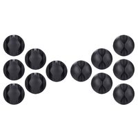 Mudder 12 Pack Multipurpose Cable Clips Holders Cord Management System for Computer, Charging or Mouse Cord, Black