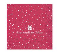 IHR 20 Luxury Christmas Paper Luncheon Napkins- Leise Rieselt Der Schnee (Red)