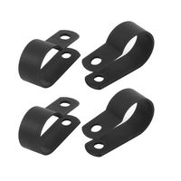 uxcell 4Pcs Nylon R Type 5/8 inches 16mm Cable Cord Wire Clamp Clip Fastener Black