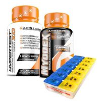 Axis Labs Ultimate Testosterone Stack Bundle - Hypertest XD & Myodex - With Pill Box Organizer - Energy Enhancing - Vitality Boosting - Libido Promoting - Estrogen Blocking - testosterone Boosting