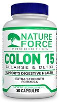 Nature Force Colon 15 Day Cleanser & Detox for Weight Loss. Strength Detox Cleanse with Probiotics, Pure Colon Detox Pills for Women & Men, Increased Energy Levels, Flush Toxins.