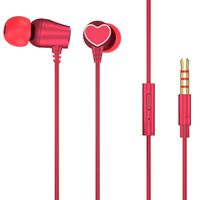 VersionTECH. 520 Earphones in Ear Headphones Earbuds with Microphone，Noise Cancelling and Dynamic Crystal Clear Sound for iPhone Android Smartphone Tablet Laptop, 3.5mm Audio Plug Devices - Red