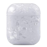 PHEZEN AirPods Case,Case for AirPods 2 & 1 Marble Case Cover,Women Girls Bling Glitter Shell Design Soft TPU Silicone Cover Shockproof Protective Case for AirPods 2 & 1 Earphone,White