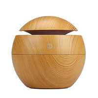 Cool Mist Aroma Diffuser with USB Plug, Wood Grain Painted Mini Size 130Ml Air Humidifier, Portable Desktop for Office, Home, Study, SPA(Light Color)