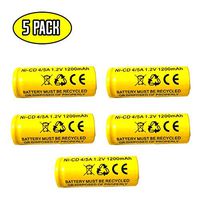 (5 Pack) Lithonia ELB-1210N ELB1201 ELB1210n ELB1201n 1.2v 1200MAH NiCad Battery Exit Sign Emergency Light ELB-1201N ELB 1210 ELB 1201 ELB1210 ASC0086 KR-1500AUL KR1100AE KR-1200AUL Nickel Cadmium