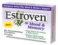 Estroven Plus Mood & Memory Caplets for Menopause, 30-Count Boxes (Pack of 2)