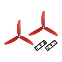 uxcell RC Propellers 5030 5x3 Inch 3-Vane Multi-Rotor for Aircraft Toy, Nylon Red 1 Pair with Adapter Rings