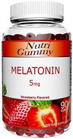 Melatonin, 5mg Maximum Strength Delicious Sleep Aid Advanced Complete Formula, Gluten-Free Adult Gummy, Strawberry Flavored, 90 Gummies