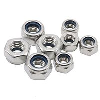 M2 Stainless Steel Nylon Insert Lock Nut,Right Hand,Metric,100-pieces