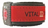 Vital ID Child Adjustable Medical Alert ID Bracelet - Red