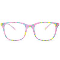 Livho Blue Light Blocking Glasses Filter Blue Ray Computer Game Glasses for Women Men Square Eyeglasses TR90 Frame (Leopard Blue Pink)