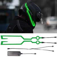 YnGia Motorcycle Helmet Light Driving Signal EL Strip Led Flashing Night Riding Safety Signal Flashing Stripe Sticker Durable Kit (Green)