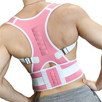 AOFIT 10PCS Magnets Back Support Belt for Posture Correction and Back Pain Support - Unisex (M, Pink)