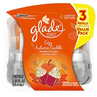 Glade PlugIns Scented Oil Air Freshener Refill, Cozy Autumn Cuddle, 3 Refills, 2.01 fl oz